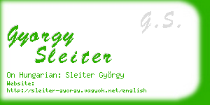 gyorgy sleiter business card